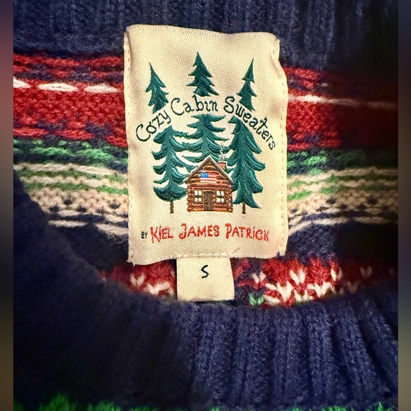 Kiel James Patrick Navy and Multicolor Hit the Slopes Sweater Size Unisex Small - Picture 6 of 7